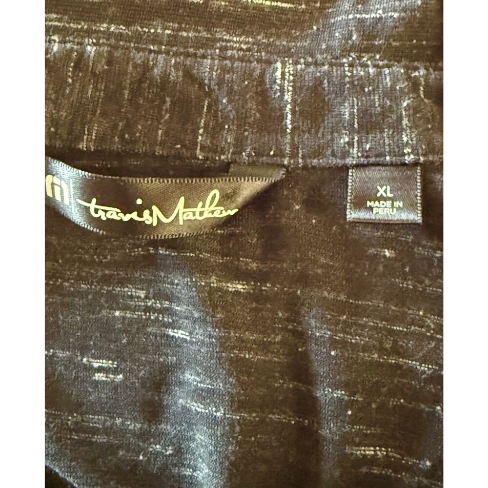 TravisMathew Flying Tortilla Polo Shirt Mens XL Heather Black White Golf Casual - Picture 7 of 10